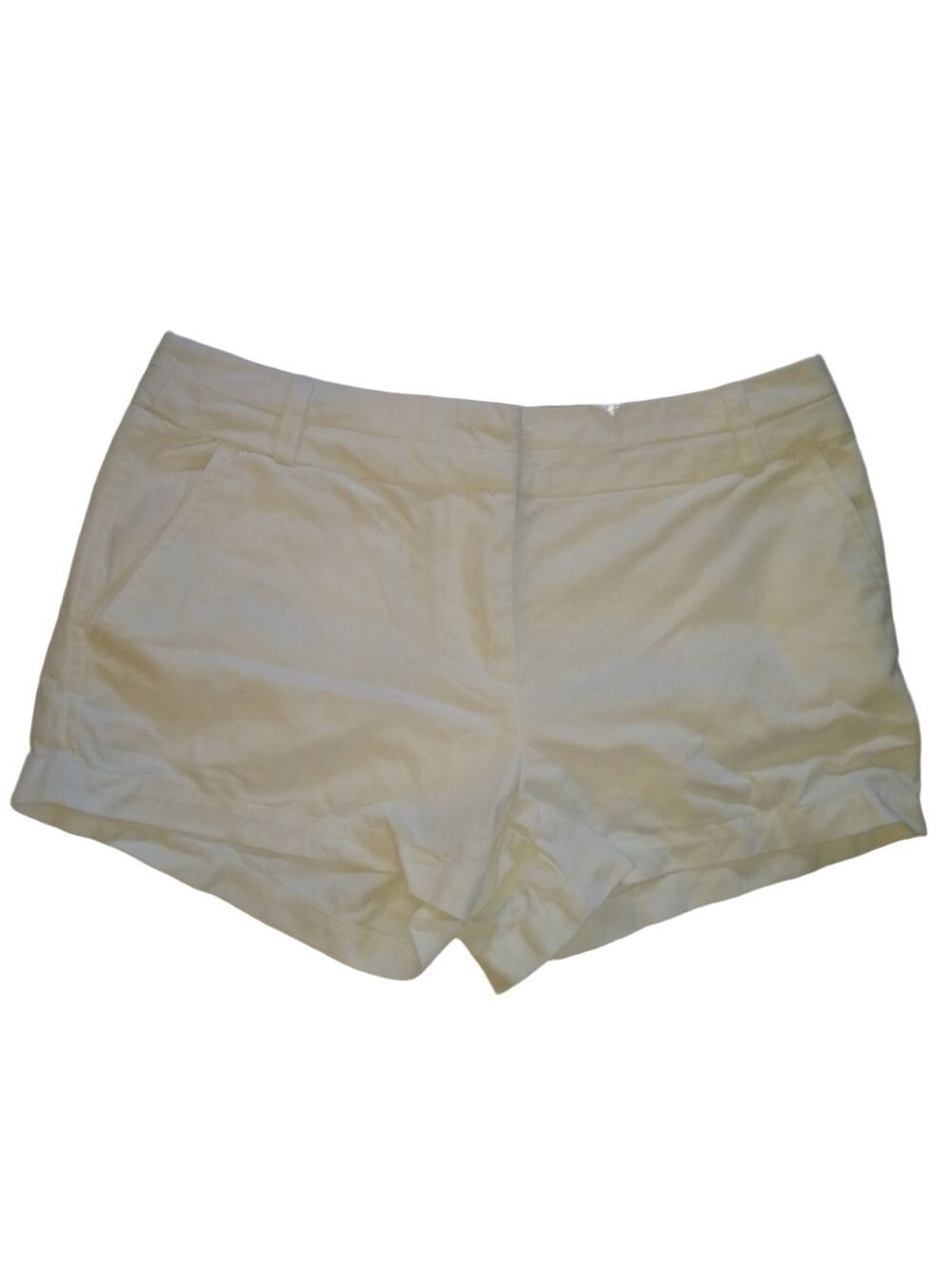 Forever 21 Essentials M White Cuffed Cotton Shorts Summer Vacation